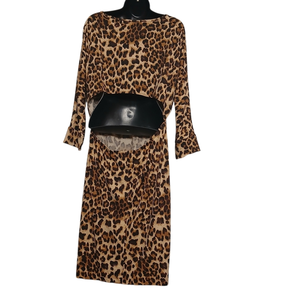 Venus Leopard Print Women Dress Sizw XL EUC - Picture 3 of 8